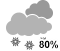 Flurries. Risk of snow squalls (80%)